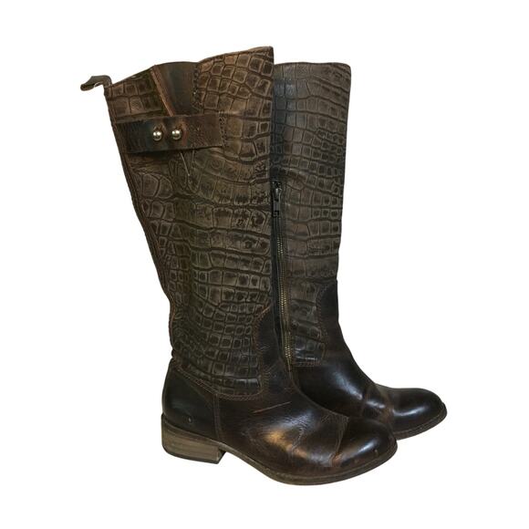 Spirit by Lucchese Bailey Riding Boot Womens 6 M Chocolate Brown Leather Tall - Picture 14 of 15